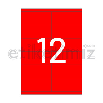 105x46 mm Düz Kenar Lazer Etiket Kırmızı 105x46 mm Düz Kenar Lazer Etiket Kırmızı