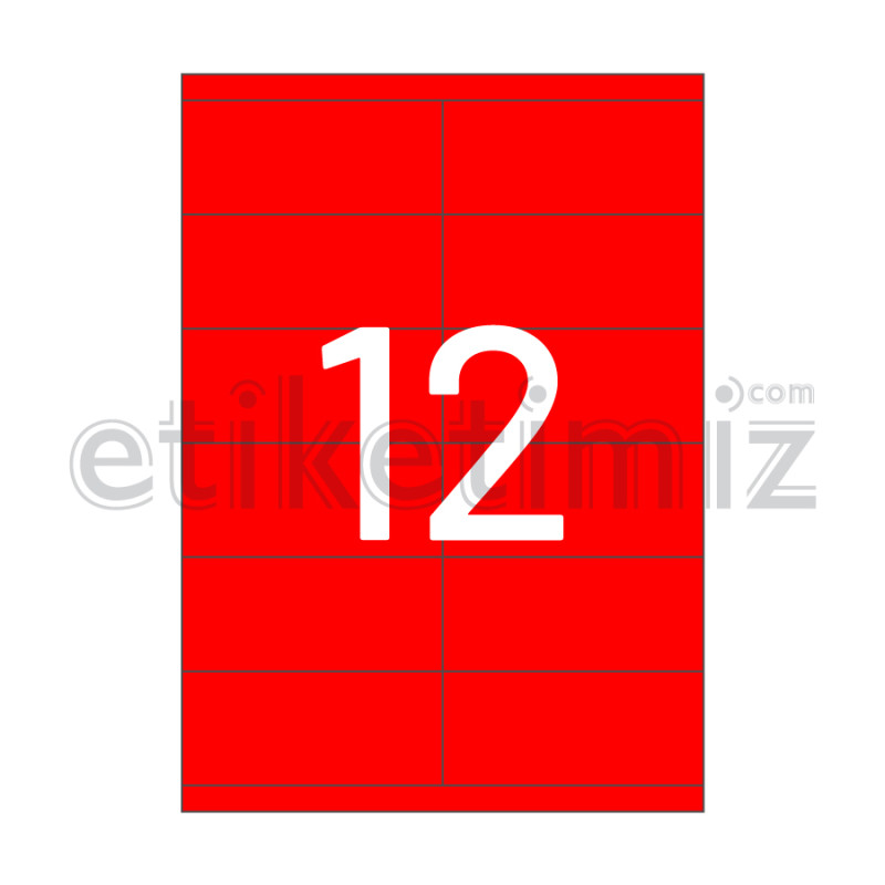 105x46 mm Düz Kenar Lazer Etiket Kırmızı 105x46 mm Düz Kenar Lazer Etiket Kırmızı