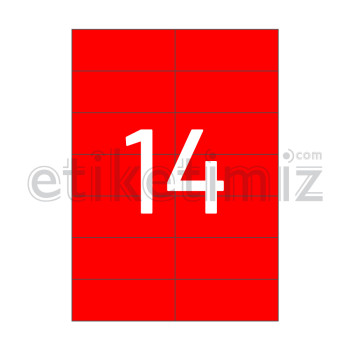 105x42.69 mm Düz Kenar Lazer Etiket Kırmızı 105x42.69 mm Düz Kenar Lazer Etiket Kırmızı