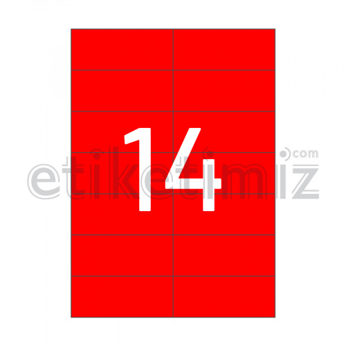 105x42.69 mm Düz Kenar Lazer Etiket Kırmızı