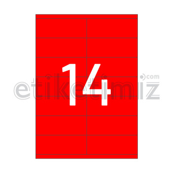 105x40 mm Düz Kenar Lazer Etiket Kırmızı 105x40 mm Düz Kenar Lazer Etiket Kırmızı