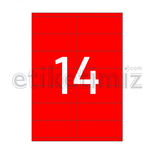 105x38 mm Düz Kenar Lazer Etiket Kırmızı