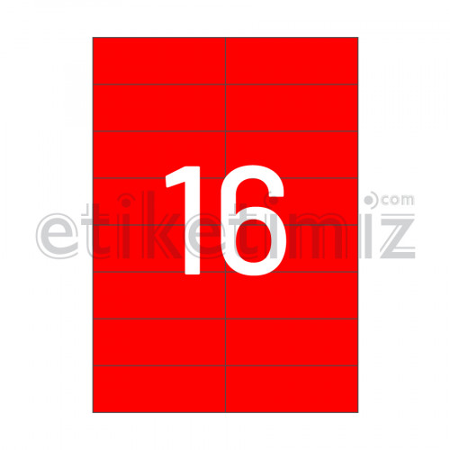 105x37.125 mm Düz Kenar Lazer Etiket Kırmızı