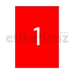 210x294.86 mm Düz Kenar Lazer Etiket Kırmızı