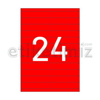 105x23 mm Düz Kenar Lazer Etiket Kırmızı 105x23 mm Düz Kenar Lazer Etiket Kırmızı
