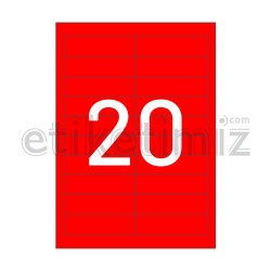 95x26 mm Düz Kenar Lazer Etiket Kırmızı