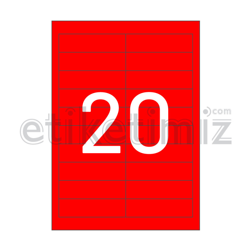 95x26 mm Düz Kenar Lazer Etiket Kırmızı 95x26 mm Düz Kenar Lazer Etiket Kırmızı