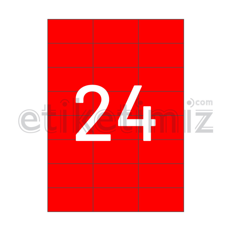 70x37.125 mm Düz Kenar Lazer Etiket Kırmızı 70x37.125 mm Düz Kenar Lazer Etiket Kırmızı
