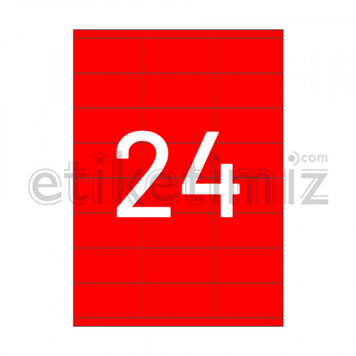 70x35 mm Düz Kenar Lazer Etiket Kırmızı