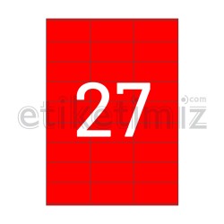 70x32.125 mm Düz Kenar Lazer Etiket Kırmızı