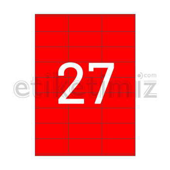 70x32.125 mm Düz Kenar Lazer Etiket Kırmızı