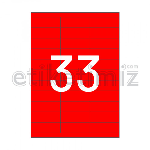70x25 mm Düz Kenar Lazer Etiket Kırmızı