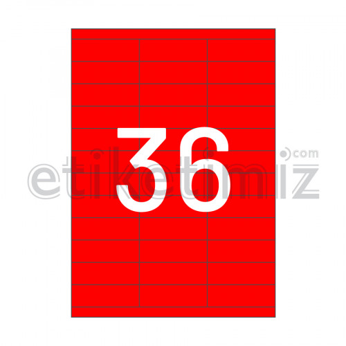 70x23 mm Düz Kenar Lazer Etiket Kırmızı