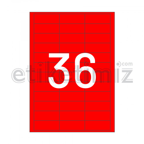 63x24 mm Düz Kenar Lazer Etiket Kırmızı