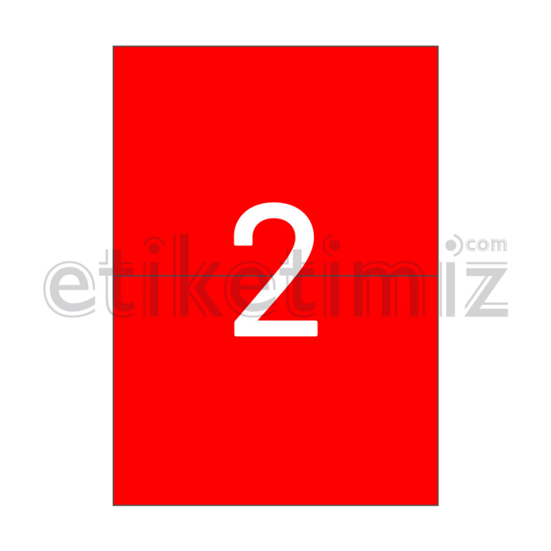 210x148.5 mm Düz Kenar Lazer Etiket Kırmızı 210x148.5 mm Düz Kenar Lazer Etiket Kırmızı