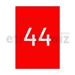 48.5x25.4 mm Düz Kenar Lazer Etiket Kırmızı