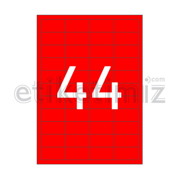 48.5x25.4 mm Düz Kenar Lazer Etiket Kırmızı