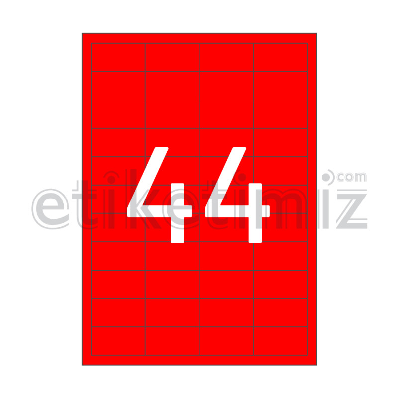 48.5x25.4 mm Düz Kenar Lazer Etiket Kırmızı 48.5x25.4 mm Düz Kenar Lazer Etiket Kırmızı