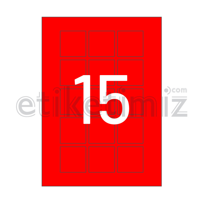 45x45 mm Düz Kenar Lazer Etiket Kırmızı 45x45 mm Düz Kenar Lazer Etiket Kırmızı