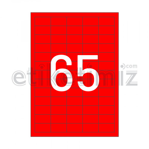 38.1x21.2 mm Düz Kenar Lazer Etiket Kırmızı