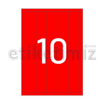 37x133 mm Düz Kenar Lazer Etiket Kırmızı 37x133 mm Düz Kenar Lazer Etiket Kırmızı