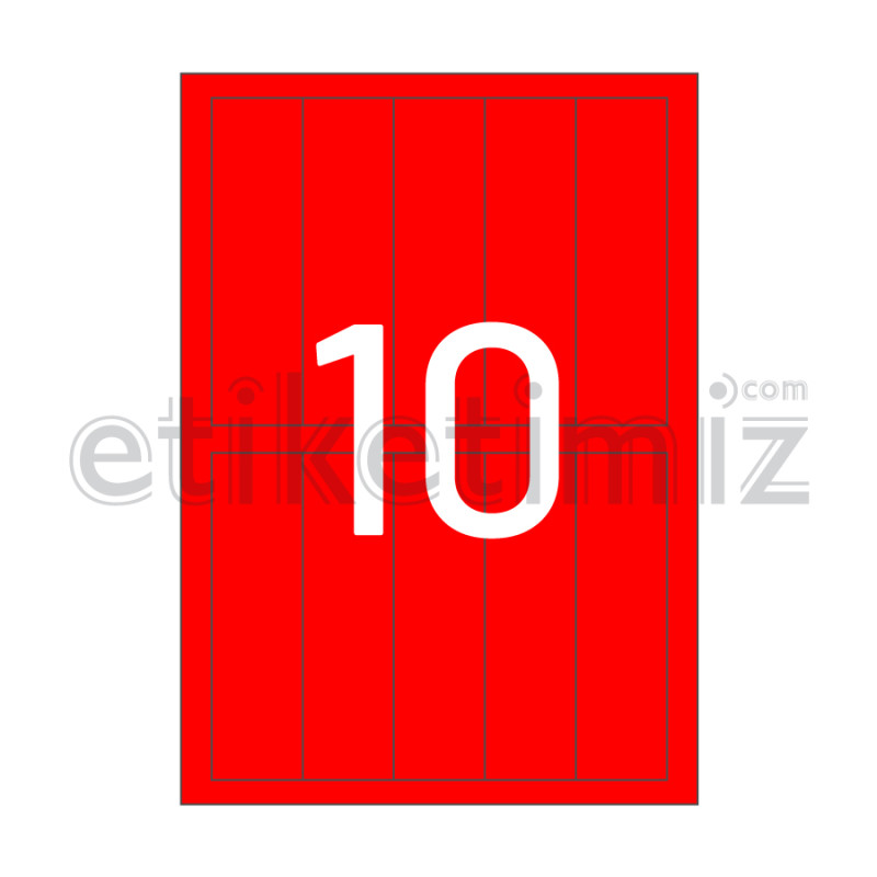 37x133 mm Düz Kenar Lazer Etiket Kırmızı 37x133 mm Düz Kenar Lazer Etiket Kırmızı