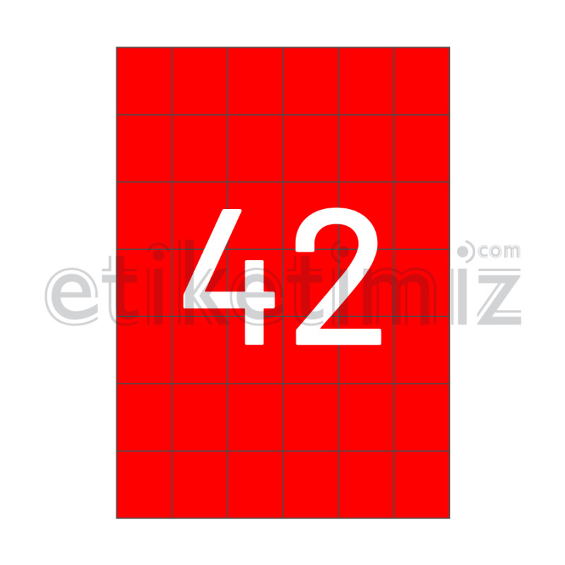 35x42 mm Düz Kenar Lazer Etiket Kırmızı 35x42 mm Düz Kenar Lazer Etiket Kırmızı