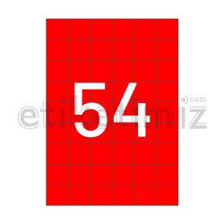 35x33.16 mm Düz Kenar Lazer Etiket Kırmızı