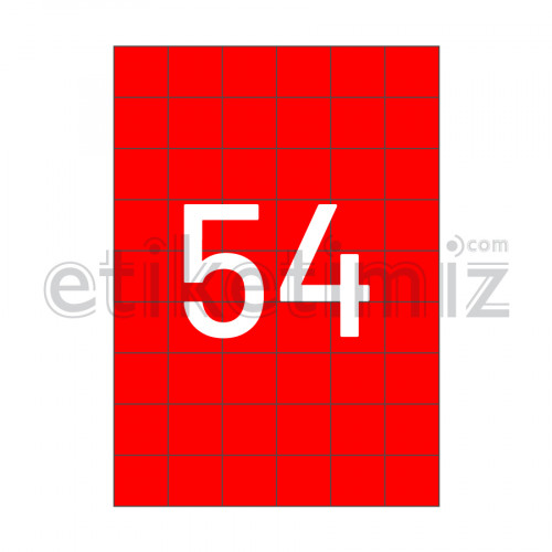35x33.16 mm Düz Kenar Lazer Etiket Kırmızı