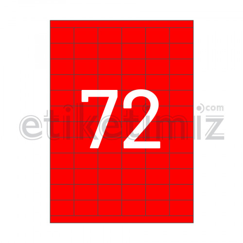 35x23 mm Düz Kenar Lazer Etiket Kırmızı