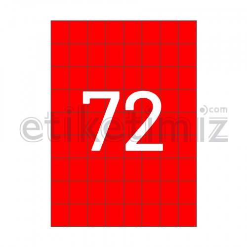 26.25x33.16 mm Düz Kenar Lazer Etiket Kırmızı