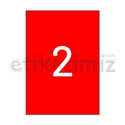 199.6x143.5 mm Yuvarlak Kenar Lazer Etiket Kırmızı
