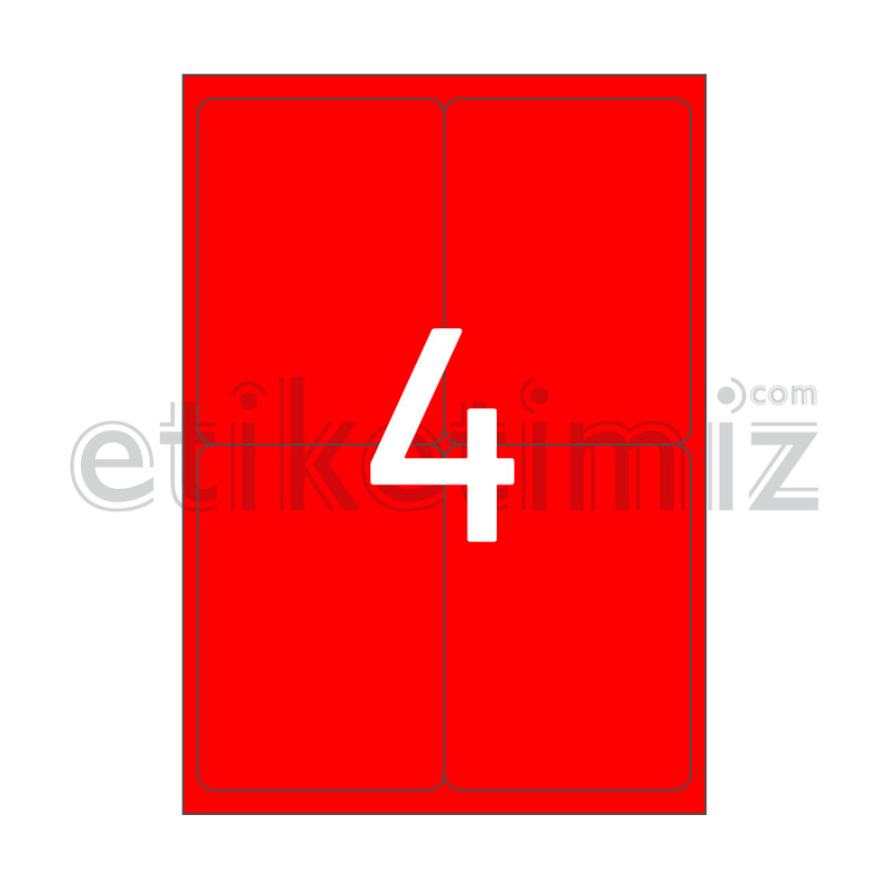 99.1x139 mm Yuvarlak Kenar Lazer Etiket Kırmızı 99.1x139 mm Yuvarlak Kenar Lazer Etiket Kırmızı