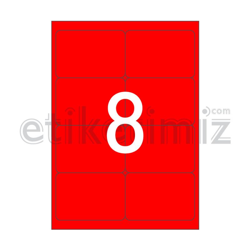 99.1x67.7 mm Yuvarlak Kenar Lazer Etiket Kırmızı 99.1x67.7 mm Yuvarlak Kenar Lazer Etiket Kırmızı
