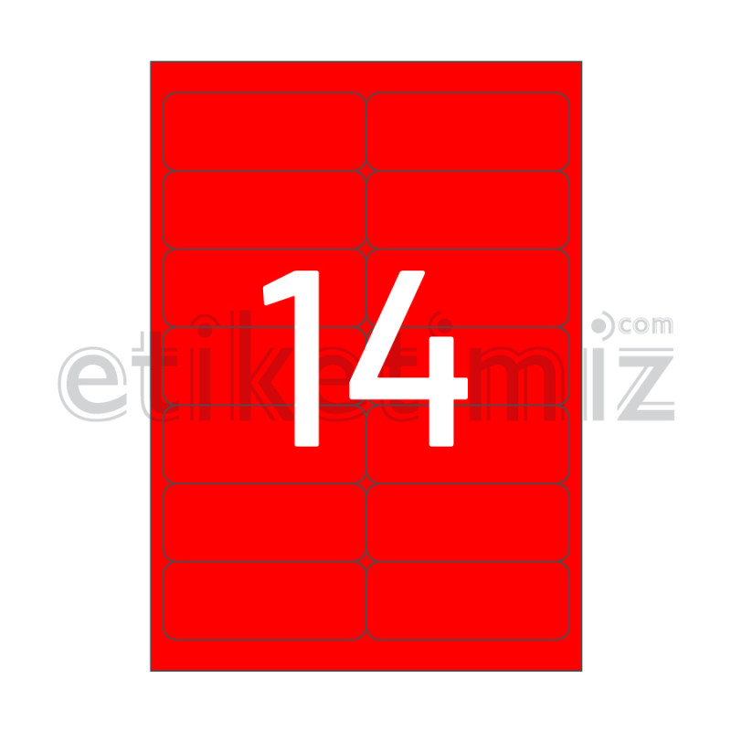 99.1x38.1 mm Yuvarlak Kenar Lazer Etiket Kırmızı 99.1x38.1 mm Yuvarlak Kenar Lazer Etiket Kırmızı