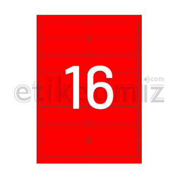 99.1x34 mm Yuvarlak Kenar Lazer Etiket Kırmızı