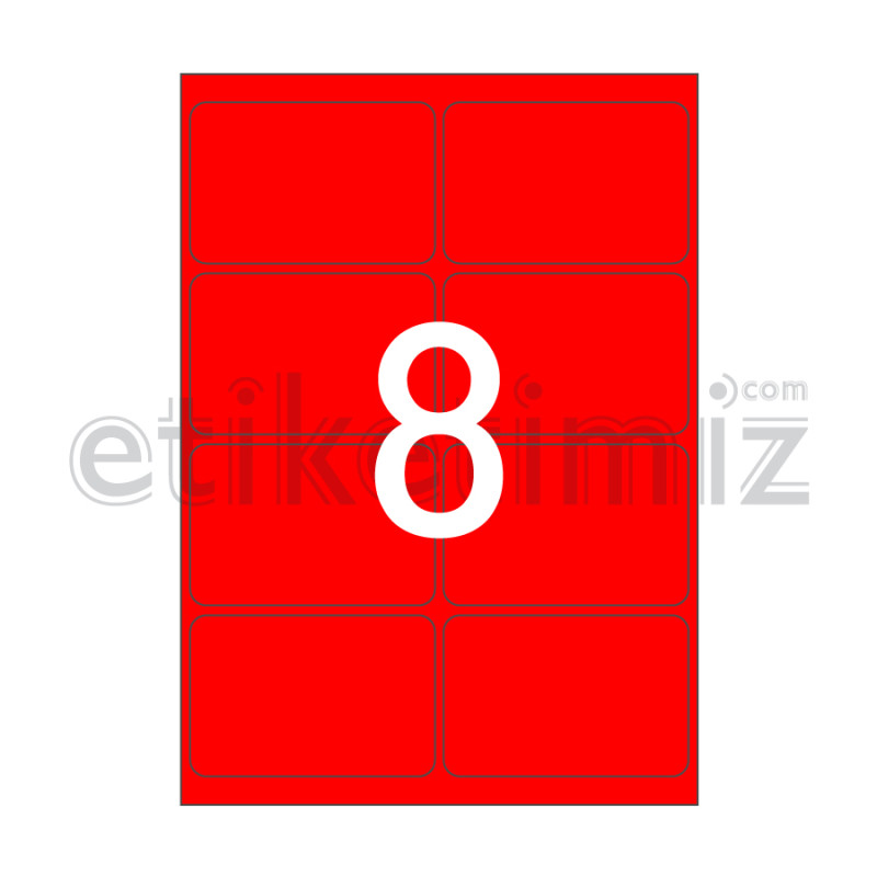 99.5x65.5 mm Yuvarlak Kenar Lazer Etiket Kırmızı 99.5x65.5 mm Yuvarlak Kenar Lazer Etiket Kırmızı