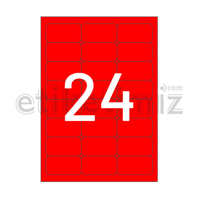 64x34 mm Yuvarlak Kenar Lazer Etiket Kırmızı 64x34 mm Yuvarlak Kenar Lazer Etiket Kırmızı