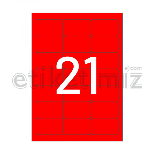 63.5x38.1 mm Yuvarlak Kenar Lazer Etiket Kırmızı