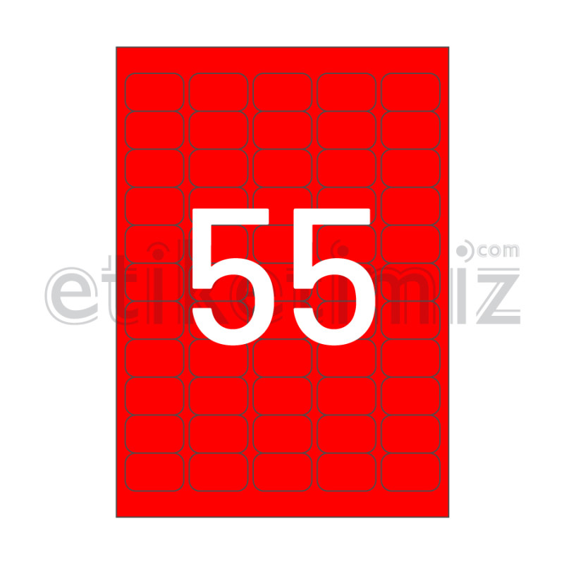 37x24 mm Yuvarlak Kenar Lazer Etiket Kırmızı 37x24 mm Yuvarlak Kenar Lazer Etiket Kırmızı