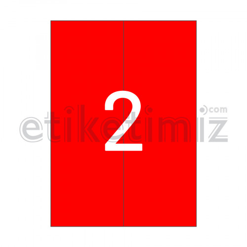 105x297 mm Düz Kenar Lazer Etiket Kırmızı