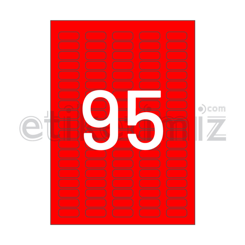 30x12 mm Yuvarlak Kenar Lazer Etiket Kırmızı 30x12 mm Yuvarlak Kenar Lazer Etiket Kırmızı
