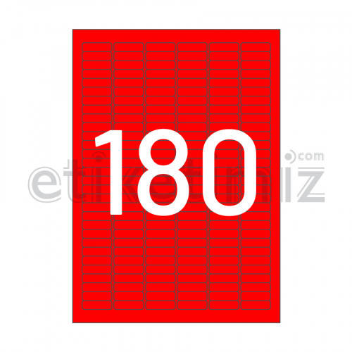 30x9 mm Yuvarlak Kenar Lazer Etiket Kırmızı