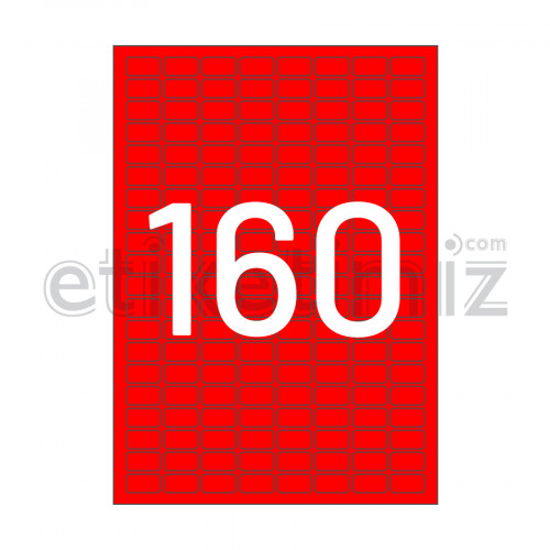 22x12 mm Yuvarlak Kenar Lazer Etiket Kırmızı