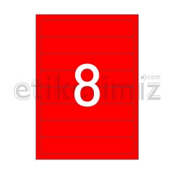 192x34 mm Yuvarlak Kenar Lazer Etiket Kırmızı