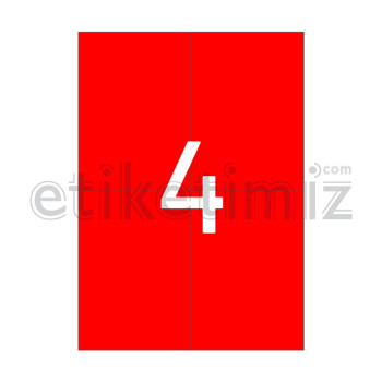 105x148.5 mm Düz Kenar Lazer Etiket Kırmızı 105x148.5 mm Düz Kenar Lazer Etiket Kırmızı