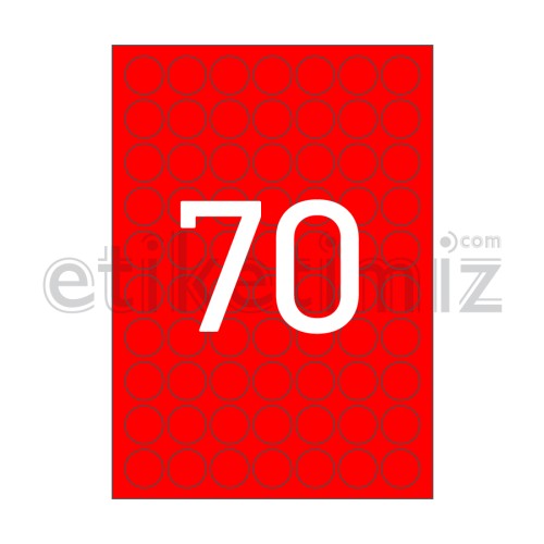 Ø25 mm Yuvarlak Kenar Lazer Etiket Kırmızı Ø25 mm Yuvarlak Kenar Lazer Etiket Kırmızı