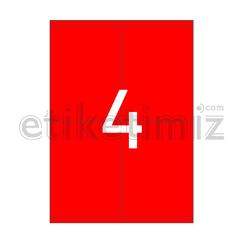 105x140 mm Düz Kenar Lazer Etiket Kırmızı 105x140 mm Düz Kenar Lazer Etiket Kırmızı