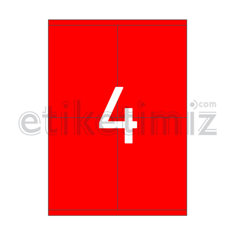 105x140 mm Düz Kenar Lazer Etiket Kırmızı 105x140 mm Düz Kenar Lazer Etiket Kırmızı