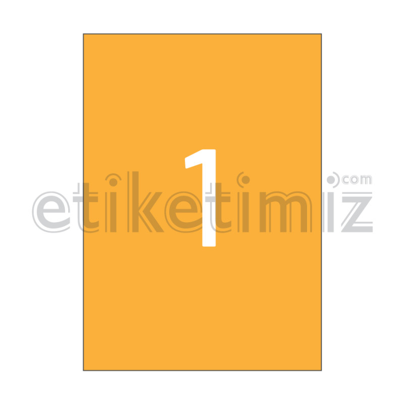 210x297 mm Düz Kenar Lazer Etiket Turuncu 210x297 mm Düz Kenar Lazer Etiket Turuncu